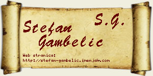 Stefan Gambelić vizit kartica